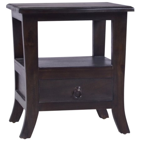 vidaXL Mesita de noche madera maciza de caoba negro claro 40x40x45 cm