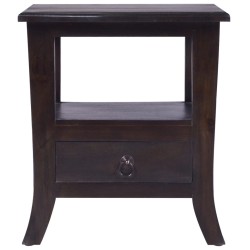 vidaXL Mesita de noche madera maciza de caoba negro claro 40x40x45 cm