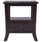 vidaXL Mesita de noche madera maciza de caoba negro claro 40x40x45 cm