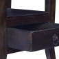 vidaXL Mesita de noche madera maciza de caoba negro claro 40x40x45 cm