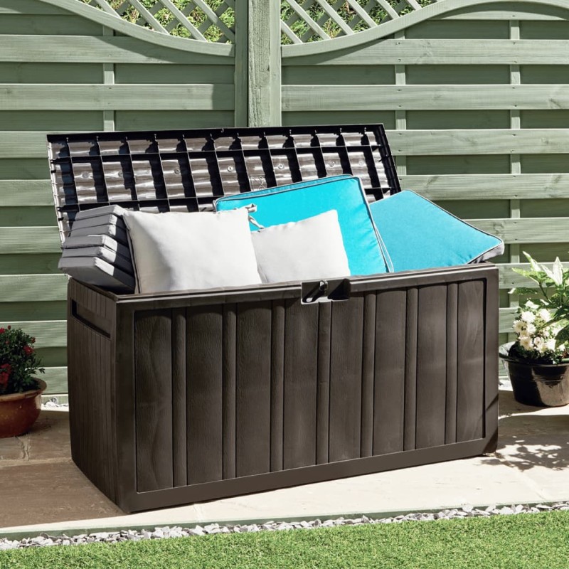 vidaXL Caja de cojines marrón 270 L 117x45,5x57,5 cm vidaXL Caja de cojines marrón 270 L 117x45,5x57,5 cm