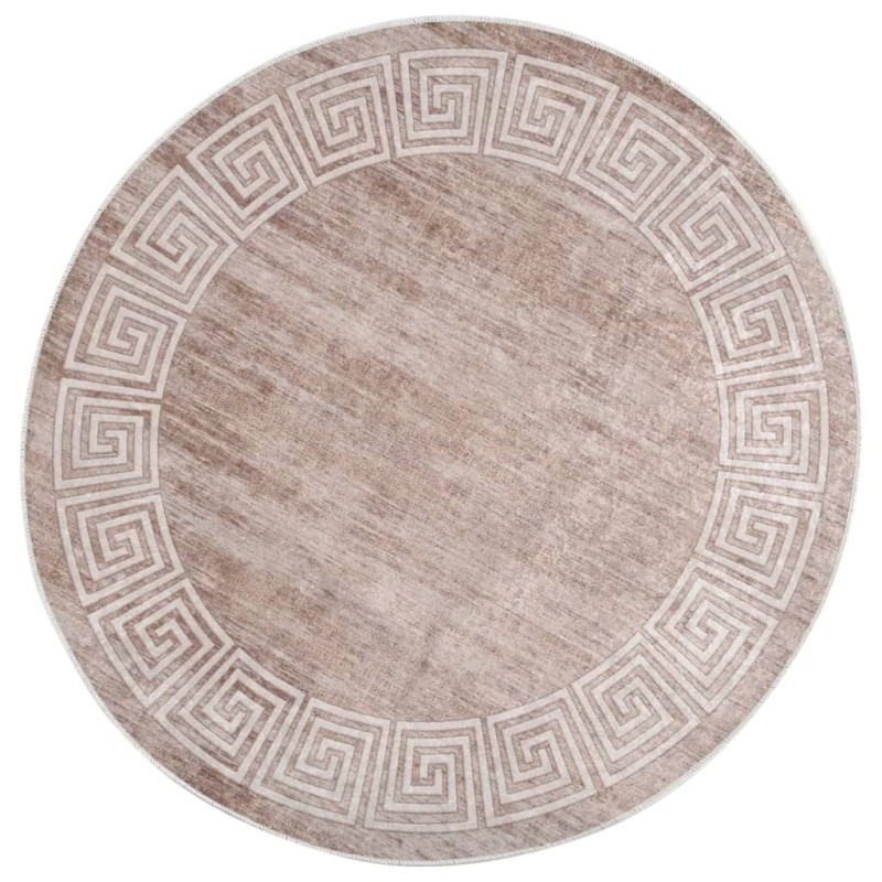 vidaXL Alfombra lavable antideslizante beige φ120 cm