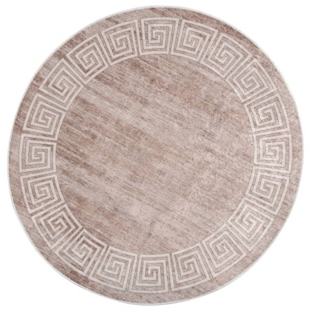 vidaXL Alfombra lavable antideslizante beige φ120 cm