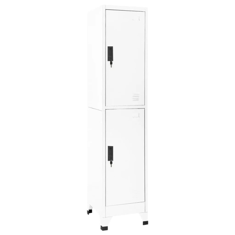 vidaXL Taquilla de acero blanco 38x45x180 cm vidaXL Taquilla de acero blanco 38x45x180 cm