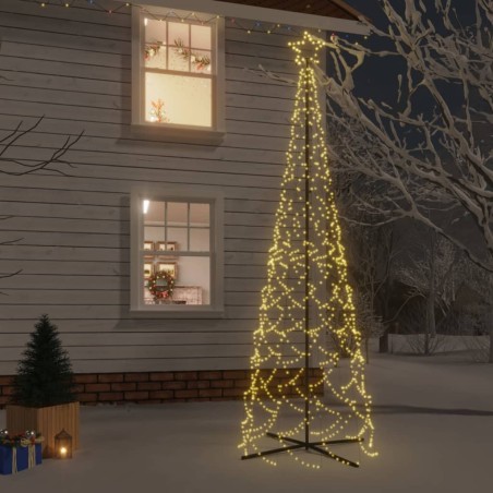 vidaXL Árbol de Navidad cónico 500 LED blanco cálido 100x300 cm