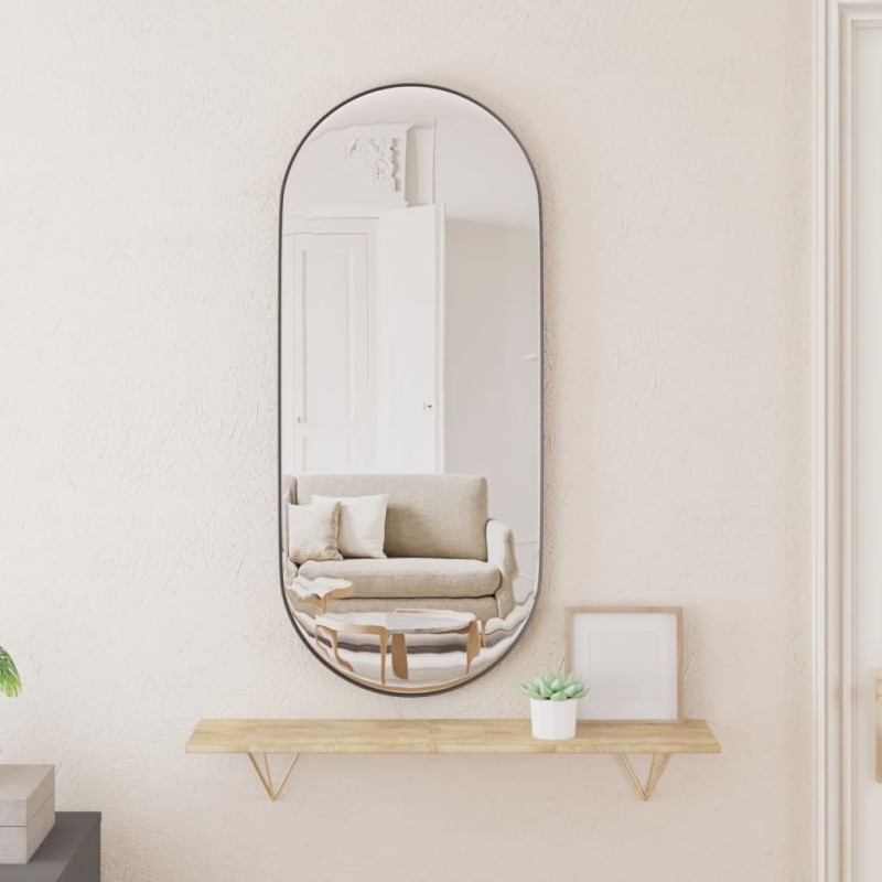 vidaXL Espejo de pared ovalado negro 30x70 cm vidaXL Espejo de pared ovalado negro 30x70 cm