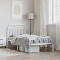 vidaXL Estructura de cama de metal con cabecero blanco 100x190 cm vidaXL Estructura de cama de metal con cabecero blanco 100x190 cm