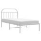 vidaXL Estructura de cama de metal con cabecero blanco 100x190 cm vidaXL Estructura de cama de metal con cabecero blanco 100x190 cm