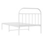 vidaXL Estructura de cama de metal con cabecero blanco 100x190 cm vidaXL Estructura de cama de metal con cabecero blanco 100x190 cm