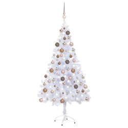 vidaXL Árbol de Navidad artificial con luces y bolas 380 ramas 150 cm