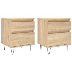 vidaXL Mesitas noche 2 uds madera ingeniería roble Sonoma 40x35x50 cm