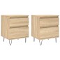 vidaXL Mesitas noche 2 uds madera ingeniería roble Sonoma 40x35x50 cm vidaXL Mesitas noche 2 uds madera ingeniería roble Sonoma 40x35x50 cm