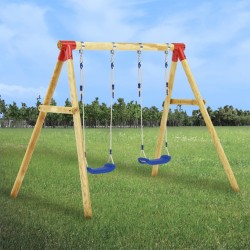 vidaXL Set de columpios de madera de pino 230x130x166 cm