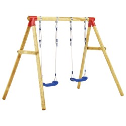 vidaXL Set de columpios de madera de pino 230x130x166 cm
