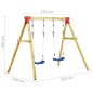 vidaXL Set de columpios de madera de pino 230x130x166 cm vidaXL Set de columpios de madera de pino 230x130x166 cm