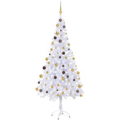 vidaXL Árbol de Navidad artificial con luces y bolas 620 ramas 180 cm