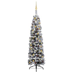 vidaXL Árbol de Navidad preiluminado con luces y bolas verde 180 cm