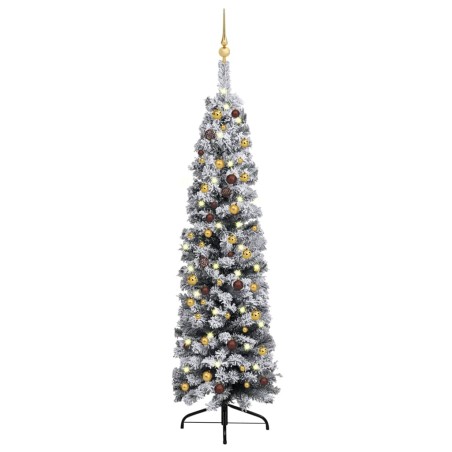 vidaXL Árbol de Navidad preiluminado con luces y bolas verde 180 cm