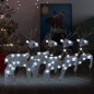 vidaXL Renos de Navidad 4 unidades 80 LED plateado vidaXL Renos de Navidad 4 unidades 80 LED plateado