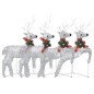 vidaXL Renos de Navidad 4 unidades 80 LED plateado vidaXL Renos de Navidad 4 unidades 80 LED plateado