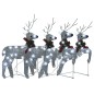 vidaXL Renos de Navidad 4 unidades 80 LED plateado vidaXL Renos de Navidad 4 unidades 80 LED plateado