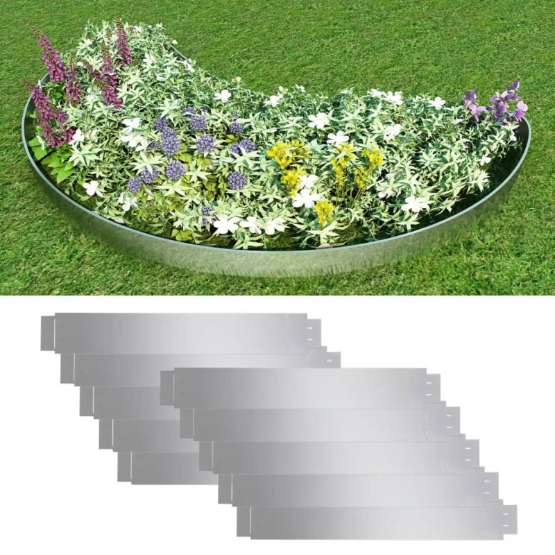 vidaXL Set 10 paneles divisorios flexibles de acero galvanizado 100x14 cm