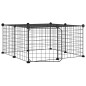 vidaXL Jaula para mascotas de 12 paneles puerta acero negro 35x35cm vidaXL Jaula para mascotas de 12 paneles puerta acero negro 35x35cm