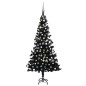 vidaXL Árbol de Navidad preiluminado con luces y bolas negro 180 cm vidaXL Árbol de Navidad preiluminado con luces y bolas negro 180 cm
