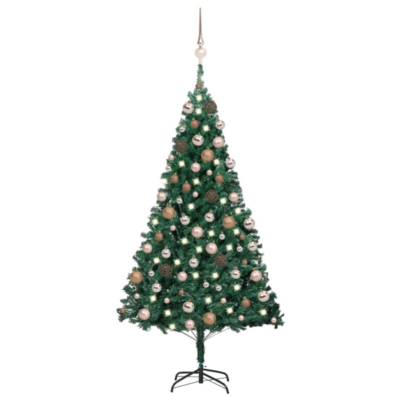 vidaXL Árbol de Navidad preiluminado con luces y bolas verde 180 cm vidaXL Árbol de Navidad preiluminado con luces y bolas verde 180 cm