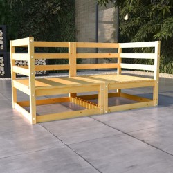 vidaXL Sofá de jardín 2 plazas madera maciza pino