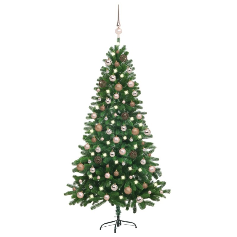 vidaXL Árbol de Navidad preiluminado con luces y bolas verde 180 cm vidaXL Árbol de Navidad preiluminado con luces y bolas verde 180 cm