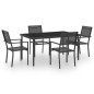 vidaXL Juego de comedor para jardín 5 piezas acero vidaXL Juego de comedor para jardín 5 piezas acero