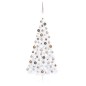 vidaXL Medio árbol de Navidad con luces y bolas blanco 180 cm vidaXL Medio árbol de Navidad con luces y bolas blanco 180 cm