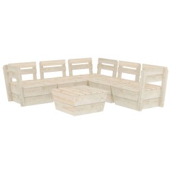 vidaXL Muebles de palés para jardín 6 pzas madera de abeto impregnada