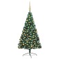 vidaXL Medio árbol de Navidad con luces y bolas verde 210 cm vidaXL Medio árbol de Navidad con luces y bolas verde 210 cm
