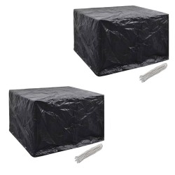 vidaXL Fundas muebles de jardín 2 uds 4 pers 8 ojales ratán 113x113cm