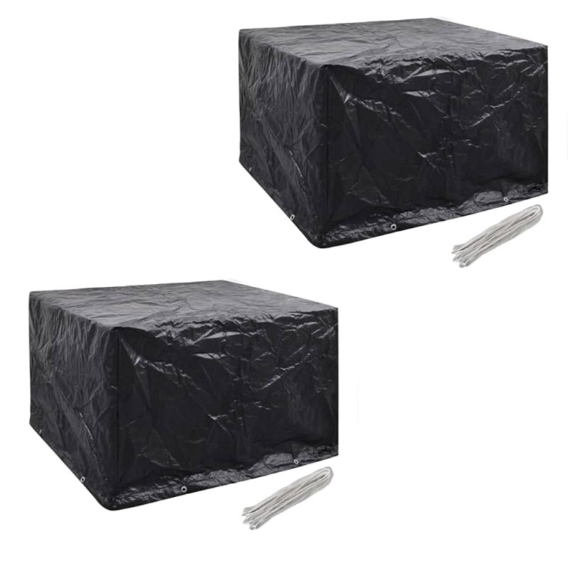vidaXL Fundas muebles de jardín 2 uds 4 pers 8 ojales ratán 113x113cm vidaXL Fundas muebles de jardín 2 uds 4 pers 8 ojales ratán 113x113cm