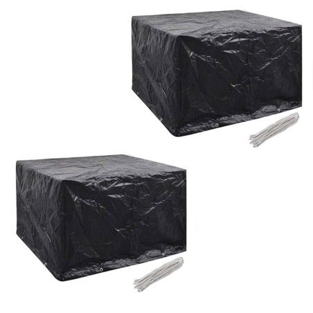 vidaXL Fundas muebles de jardín 2 uds 4 pers 8 ojales ratán 113x113cm