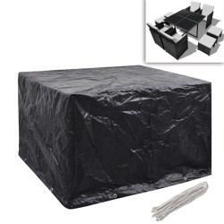 vidaXL Fundas muebles de jardín 2 uds 4 pers 8 ojales ratán 113x113cm