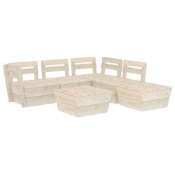 vidaXL Muebles de palets para jardín 6 pzas madera de abeto impregnada