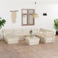 vidaXL Muebles de palets para jardín 8 pzas madera de abeto impregnada
