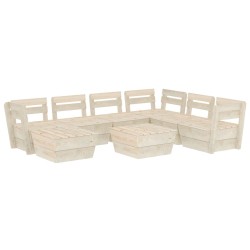 vidaXL Muebles de palets para jardín 8 pzas madera de abeto impregnada