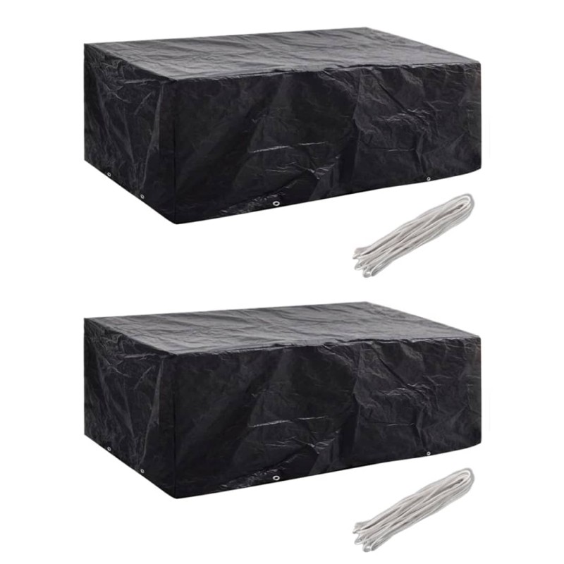 vidaXL Funda de muebles de jardín 2 uds set ratán 8 personas 8 ojales vidaXL Funda de muebles de jardín 2 uds set ratán 8 personas 8 ojales