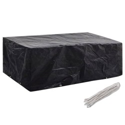 vidaXL Funda de muebles de jardín 2 uds set ratán 8 personas 8 ojales
