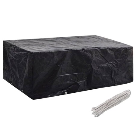vidaXL Funda de muebles de jardín 2 uds set ratán 8 personas 8 ojales