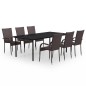 vidaXL Juego de comedor para jardín 7 piezas marrón y negro vidaXL Juego de comedor para jardín 7 piezas marrón y negro