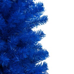 vidaXL Árbol de Navidad preiluminado con luces y bolas azul 180 cm