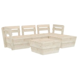 vidaXL Muebles de palets para jardín 5 pzas madera de abeto impregnada