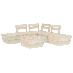 vidaXL Muebles de paléts para jardín 6 pzas madera de abeto impregnada