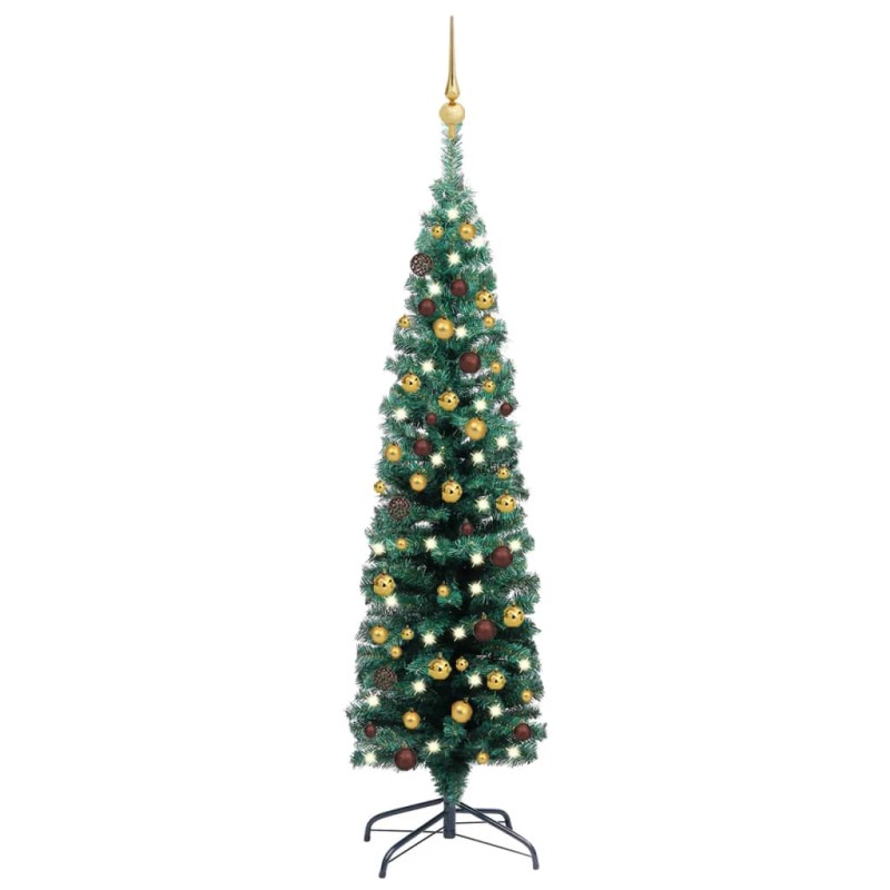 vidaXL Árbol de Navidad preiluminado con luces y bolas verde 120 cm vidaXL Árbol de Navidad preiluminado con luces y bolas verde 120 cm